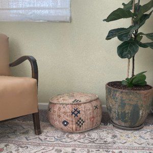 Blush Abstract Symbols Pouf